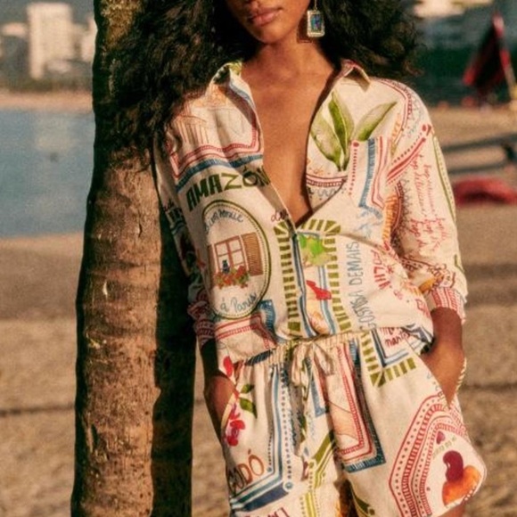 Farm Rio X Sezane Paris AMA Rio Shirt - Picture 2 of 7